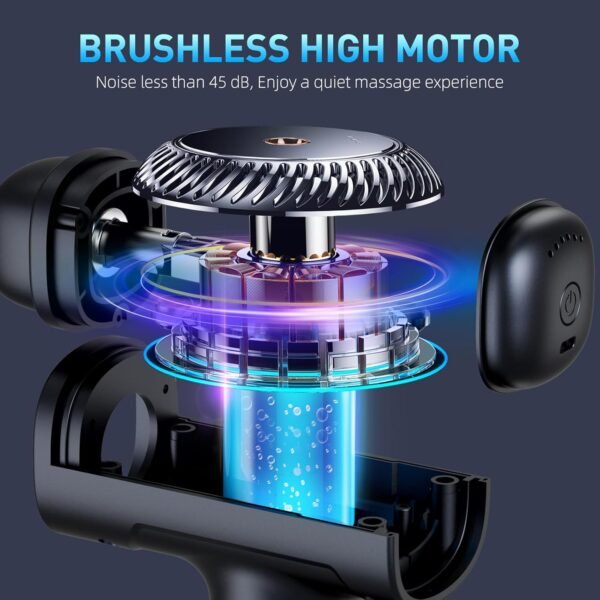 Massage Gun,Massage Gun Deep Tissue for Pain Relief with 7 Massage Heads & 6 Speeds and Carrying Case (Black) - Image 5