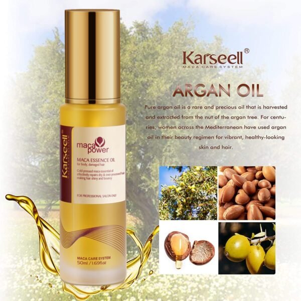 Karseell Moroccan Argan Oil for Hair Healing Cold Pressed Weightless Argan Oil Hair Serum for Dry Damaged Hair 50ml - Image 4