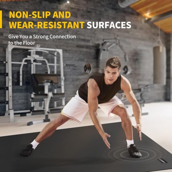 CAMBIVO Large Exercise Mats for Home Workout, 6' x 4' x 7 mm Extra Thick Workout Mats for Home Gym, Gym Mats for Jump Rope, Weights, Cardio, Fitness, Shoe-Friendly - Image 3