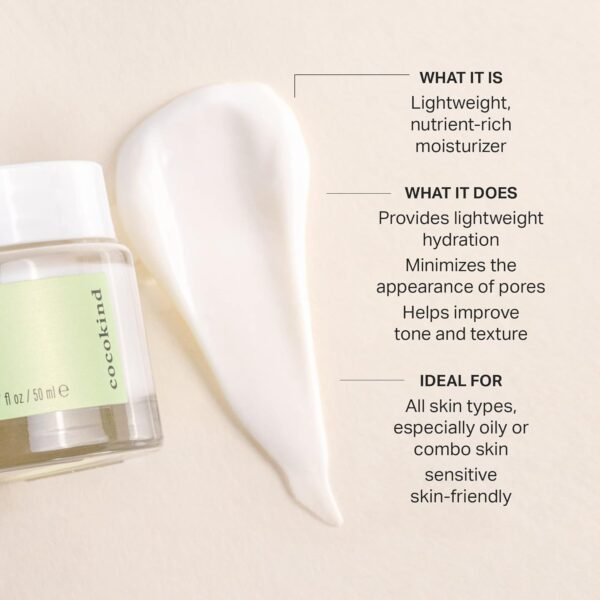 Cocokind Texture Smoothing Cream, Face Moisturizer with Squalane, Celery Seed and Cucumber, Face Lotion Moisturizer Face, Hydrating Face Cream - Image 3