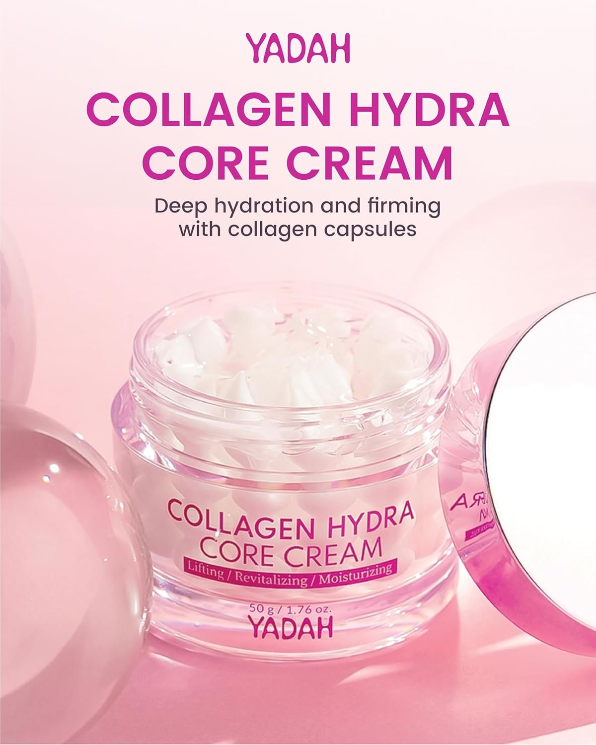 YADAH Collagen Hydra Core Cream (50g) - Hydration, wrinkle care, Firming care. Low Molecular collagen, Hyaluronic acid. - Image 3