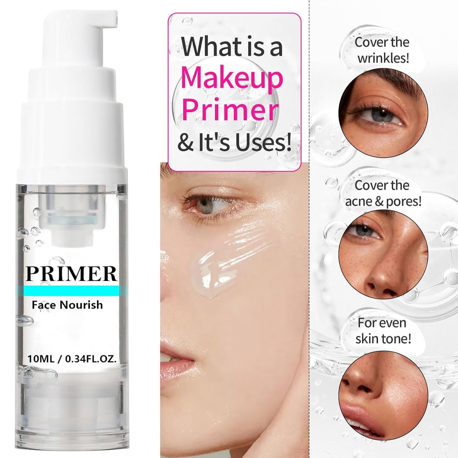 AirBrush Foundation Spray With Primer and Brush, Silky Mist Foundation Spray Makeup, Full Coverage Foundation for Smooth Radiant Finish, Formula Breathable Lightweight Hydrating (#1 Natural) - Image 6