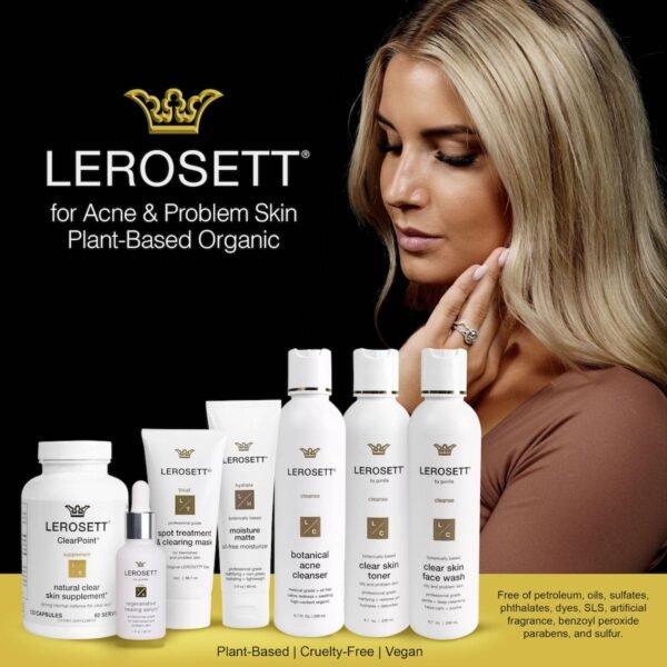 LEROSETT Facial Clay for Acne, Spot Treatment & Clay Mask, For Oily & Congested Skin, Reduces Blemishes, Blackheads & Pimples, Removes Ingrown Hairs, Tighten Pores, Vegan, 650+ Uses - Image 6