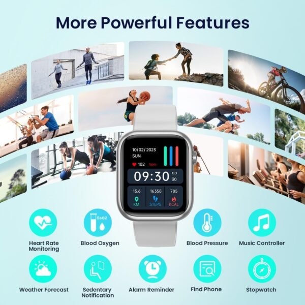 Smartwatch Women for Android Phones iOS: Smart Watches for Women Fitness Tracker 1.83" Touchscreen Waterproof Smartwatches Lady with Answer/Make Call Blood Pressure Heart Rate Sport Pedometer Monitor - Image 6