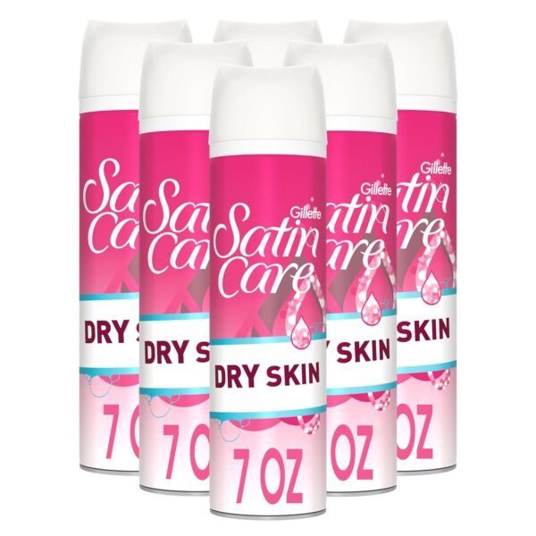 Gillette Venus Satin Care Dry Skin Shave Gel for Women, 6 Count, 7oz Each, Infused with Shea Butter for a Comfortable Shave - Image 2