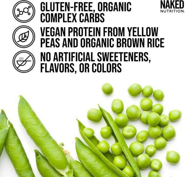 Naked Vegan Mass - Natural Vegan Weight Gainer Protein Powder - 8Lb Bulk, GMO Free, Gluten Free, Soy Free & Dairy Free. No Artificial Ingredients - 1,230 Calories - 11 Servings - Image 3