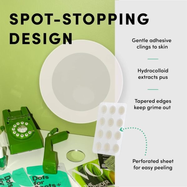 Dots for Spots Pimple Patches - Fast Acting Translucent Hydrocolloid Zit Treatment Stickers for Face - Blemish Patch for Women, Men & Teenagers - Made in Korea (60 count) - Image 8