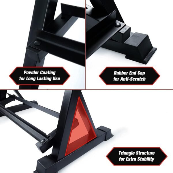 Zlinke 3-Tier Dumbbell Rack Multilevel Weight Storage Organizer for Home Gym, Weight Rack for Dumbbells, Kettlebells, 1100LBS, Alloy Steel - Image 5