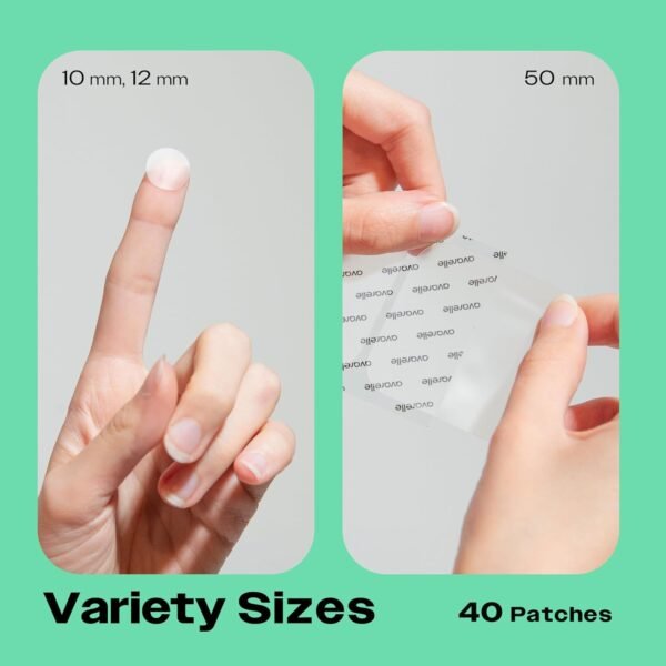 Avarelle Acne Pimple Patch (40 Count) Absorbing Hydrocolloid Spot Treatment with Tea Tree Oil, Calendula Oil and Cica, Certified Vegan, Cruelty Free (VARIETY / 40 COUNT) - Image 5