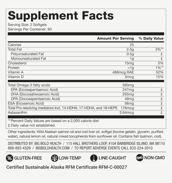 2 Month Supply - Omega-3 Rejuvenate Fish Oil Supplement, Wild Alaskan Cod and Sockeye Salmon Fish Oil, Lemon Flavor —Omega-3 Fatty Acids with EPA, DHA, & DPA— 120 Softgels - Image 5