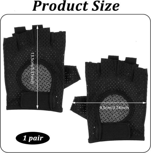 Workout Gloves Weight Lifting Breathable Gloves Black Gloves for Women Men Half-Finger Fitness Exercise Gloves for Gym Cycling Exercise Fitness Training Anti-Callus Glove - Image 3