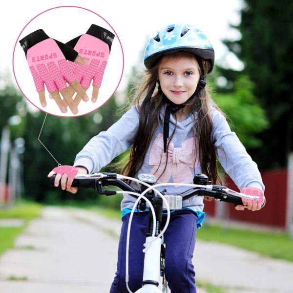 Kids Fingerless Sport Cycling Glove, Non-Slip Toddler Half Finger Fishing Gloves for Child Climbing Riding Biking Outdoor Sports - Image 6
