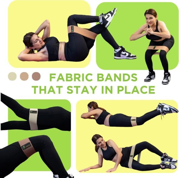 Multifunction Booty Resistance Band, Booty Legs, Physical Therapy, Natural Latex Pull Up Band Set. Fabric Bands Yoga, Non-Slip, Stretch Pilates Flexbands. Workout Bands, Rehab, Fitness and Home Gym. - Image 6