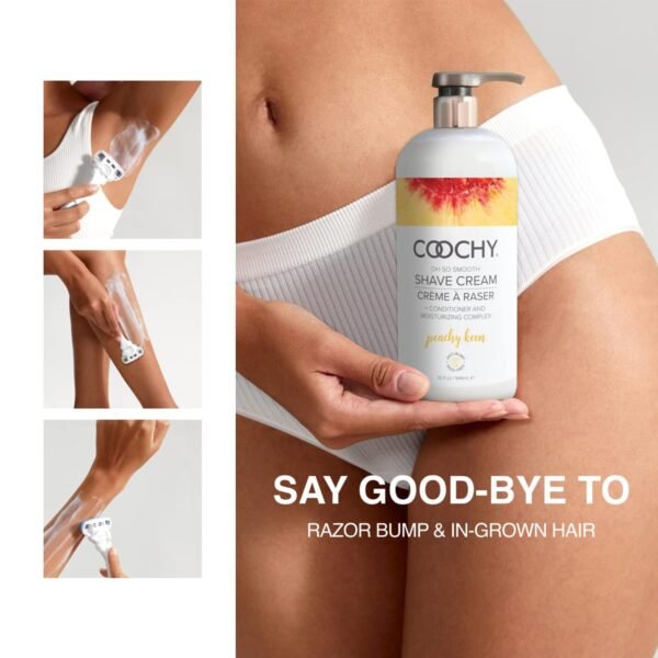 Coochy Intimate Shaving Cream | Shave Conditioner & Moisturizer for Face & Body | Ideal for Sensitive Skin Care, Anti-Bump | Peachy Keen, 32 oz - Image 4