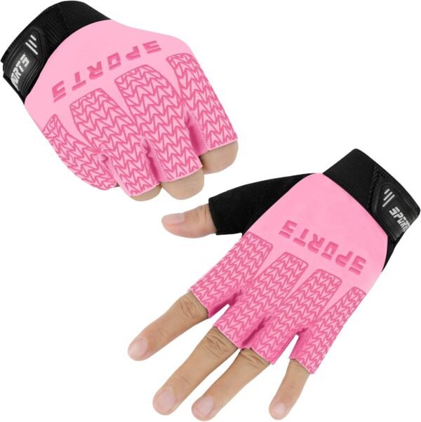 Kids Fingerless Sport Cycling Glove, Non-Slip Toddler Half Finger Fishing Gloves for Child Climbing Riding Biking Outdoor Sports - Image 3