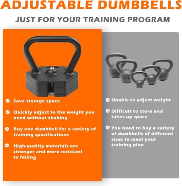 Adjustable Kettlebell Handle Hex Exercise Fitness Kettlebell Grip Training & Weightlifting Equipment for Men Women Strength, Conditioning & Cross-Training - Image 5