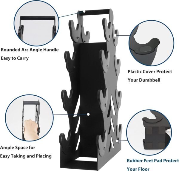 Dumbbell Storage Rack Weight Organizer Rack Only for Home Gym Weight Rack No need Assembly - Image 5