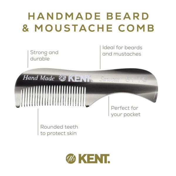 Kent Men's Beard Grooming Kit - Handmade Pocket Comb Set for Travel and Home Care, Mustache and Beard Combs - Image 6