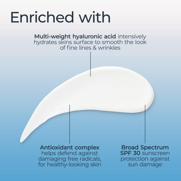 Eucerin Face Immersive Hydration Daily Face Lotion Broad Spectrum SPF 30 Sunscreen, Daily Moisturizer with Hyaluronic Acid Smooths Fine Lines and Wrinkles, 2.5 Fl Oz Bottle - Image 6