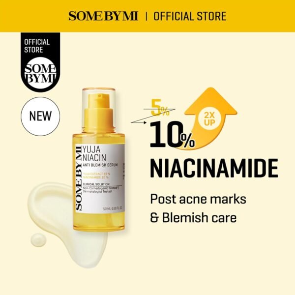 SOME BY MI Yuja Niacin Anti Blemish Serum - 1.69Oz, 50ml - 10% Niacinamide and Vitamin C Dark Spot Correcting Serum for Face Brightening - Skin Pigmentation Care for Glow Glass Skin - Korean Skin Care - Image 3