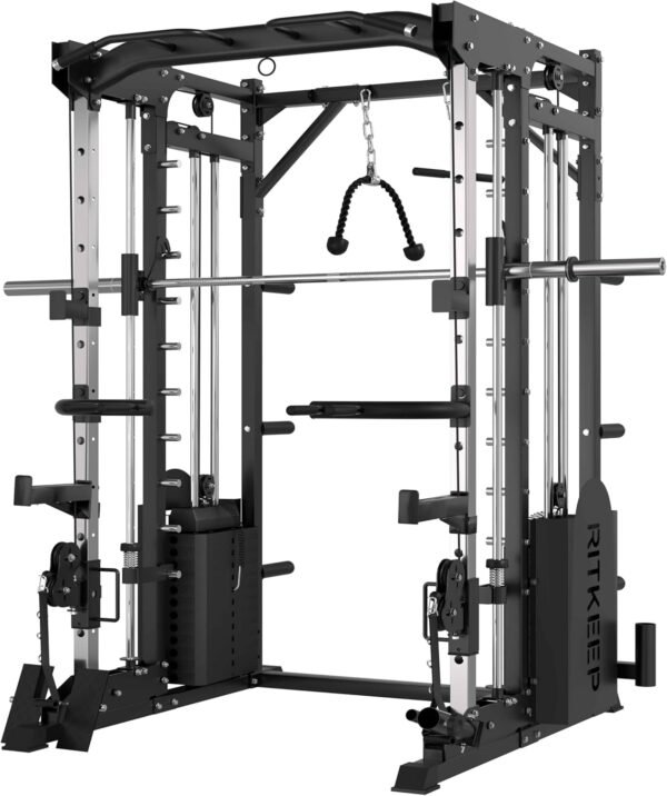 RitKeep PMAX 5600 Training Machine - 6 in 1 Home Gym Station with Cross Cable System, Dual Weight Stacks and Multi Press Attachments for Comprehensive Strength Training - Image 2
