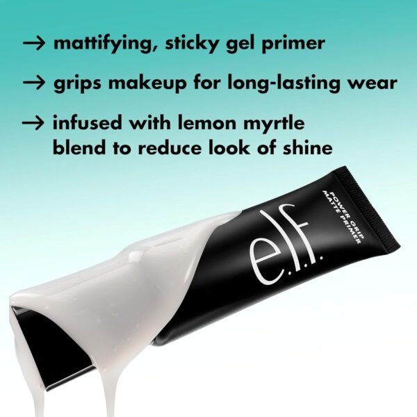 e.l.f. Power Grip Matte Primer Mini, Gel-Based & Hydrating Face Primer For Smoothing Skin & Gripping Makeup, Moisturizes & Primes, Travel Size - Image 4