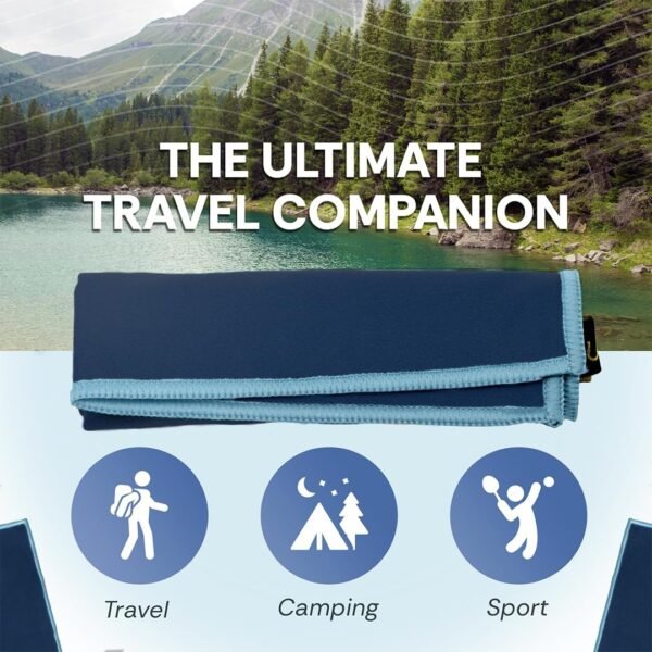 Elite Tail Magic- Lightweight Soft Compact Travel Towel | Quick Drying Backpacking Towel Ultralight with Loop Strap | Sport and Gym Microfiber Face Cloth Yoga | Small 12.5 x 9.6 inches - Image 4