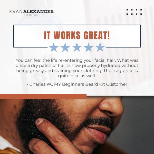 Evan Alexander Grooming MY Beginner’s Beard Kit - Hydrates and Moisturizes - Beard Growth Kit - Simple and Easy Beard Grooming Set - Personal Hygiene Products for Men - Great Fragrance - Image 7