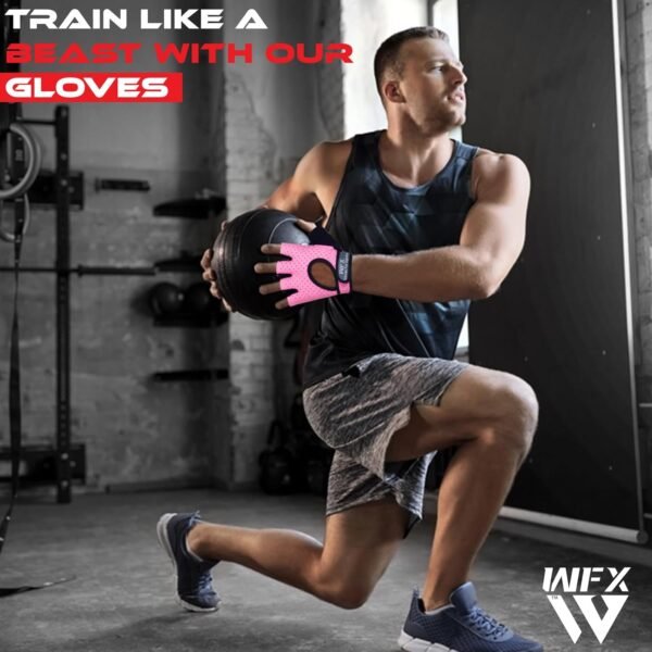 Weight Lifting Gym Gloves Fitness Workout Breathable Ladies Gloves Non-Slip Silicone Padded Palm Protection Elasticated Strength Training Equipment Half Finger Exercise - Image 7