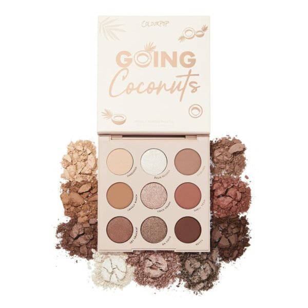 ColourPop Going Coconuts Eyeshadow Palette - Cool-Toned Neutral Eyeshadow Palette with Ultra-Velvety and Silky Finishes - High-Pigment Eye Makeup with a Long-Wearing Formula (0.3 oz) - Image 2
