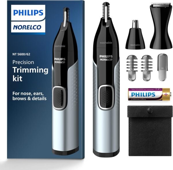 Philips Norelco Nose Trimmer 5000 for Nose, Ears, Eyebrows Trimming Kit, NT5600/62 - Image 2