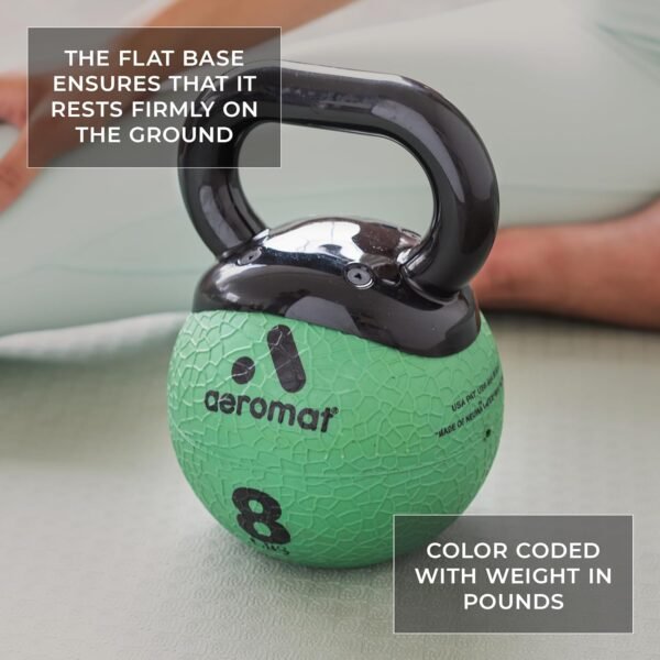 Aeromat Elite Mini Kettlebell Medicine Ball - Kettlebell Weight Balls for Exercise, 6" dia Weighted Exercise Ball, Training Kettlebells, Color-Coded - Image 5