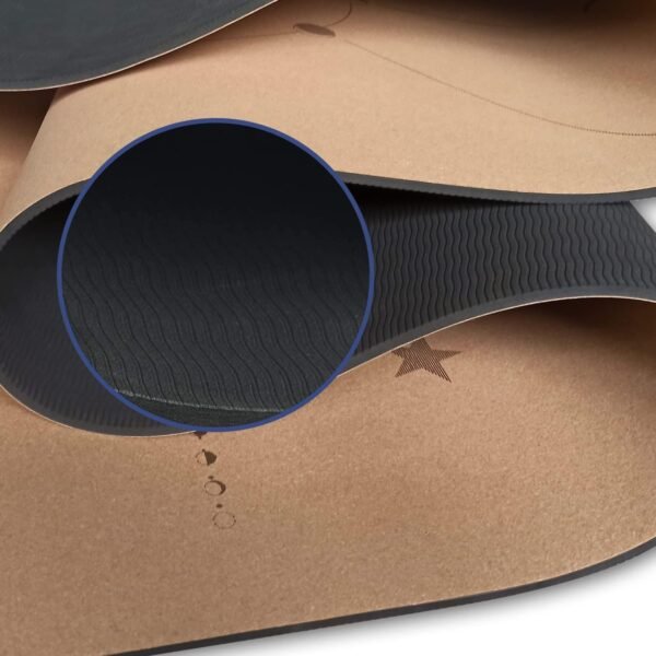 Numat Cork Yoga Mat 6mm (1/4 inch) Thick 72 x 24 in, Sweatproof NonSlip Eco-friendly, Lightweight TPE foam with Alignment Lines, Great for Hot Yoga, Pilates, Gym and Exercise, Black Carrying Bag w. Strap Included - Image 5