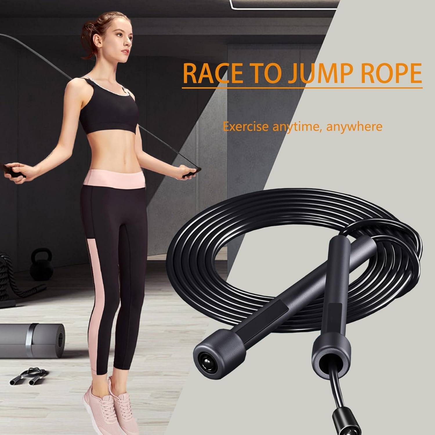 Jump Rope, Adjustable Kids Jump Rope Set, Tangle Free Skipping Rope, Lightweight Jump Ropes for Fitness, 9.2ft Pvc Jump Rope for Kids 8-12, Women, Men - Jumping Rope for Workout - Image 9