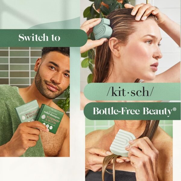 Kitsch Rosemary & Biotin Shampoo and Conditioner Bar Set for Thinning Hair - Volume Shampoo & Conditioner Bar for Men and Women, Hair Thickening & Regrowth Combo, Paraben Free, Made in USA - 2pcs - Image 8
