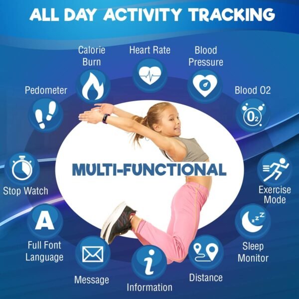 Inspiratek Kids Fitness Tracker for Girls and Boys (Age 5-16) - Waterproof Fitness Watch for Kids with Heart Rate Monitor, Sleep Monitor, Calorie Counter and More- Kids Activity Tracker (Purple) - Image 8