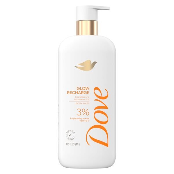 Dove Exfoliating Body Wash Glow Recharge Energizes & illuminates skin 3% brightening serum with vitamin C 18.5 oz - Image 2