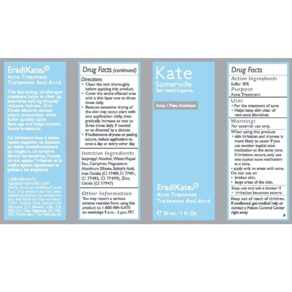 Kate Somerville EradiKate Acne Treatment - Clinically Formulated 10% Sulfur and BHA Spot Treatment – Clears Pimples, Cleans Pores and Prevents Breakouts, 1 Fl Oz - Image 10