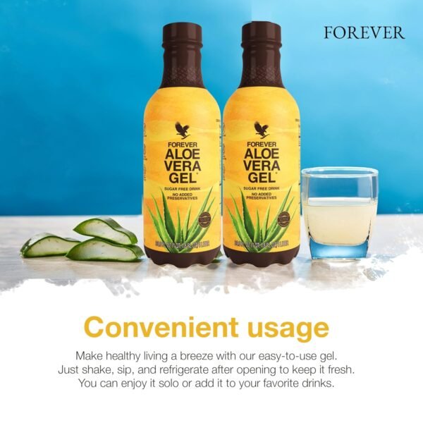 Forever Living - Forever Aloe Vera Gel - 99.7% Pure Inner Leaf Aloe Vera Juice - Preservative-Free - 33.8 fl oz (Pack of 2) - Image 6