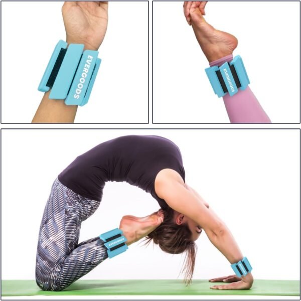 Wrist and Ankle Weights for Women and Men, Set of 2 (1lb Each) Wrist Weights with Sweatband, Adjustable Strap Leg Weights Perfect for Yoga, Pilates, Dance, Pool Workouts, and Jogging - Image 8