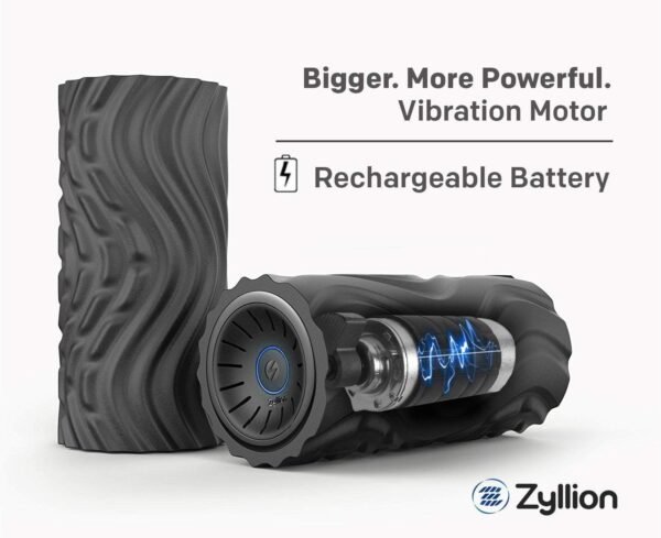 Zyllion Rechargeable Vibrating Foam Roller - 4-Speed Deep Tissue Muscle Massage with 3 High-Density Surfaces for Pain Relief, Physical Therapy, Recovery, Feet, Legs, Neck, Back - Black/Black (ZMA-22) - Image 5