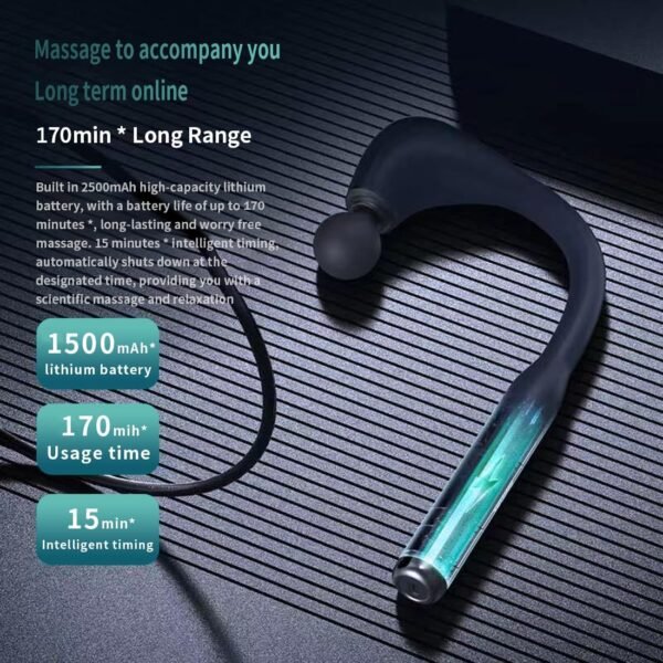 Massage Gun Deep Tissue with Long Handle for The Full Body,Pain Relief, Percussion Back Massager with 5 Massage Heads,Relax Gift for Mom, Dad, Wife, Husband,Friends (Black) - Image 4