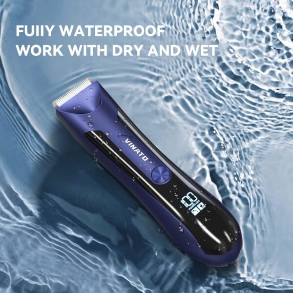 VINATO Electric Body Hair Trimmer - Manscape Ball Trimmer, Groin Hair Trimmer for Men, Waterproof Ball Shaver, USB Recharge Dock Replaceable Ceramic Blade, Male Hygiene Razor, 90 Mins Battery Life - Image 6