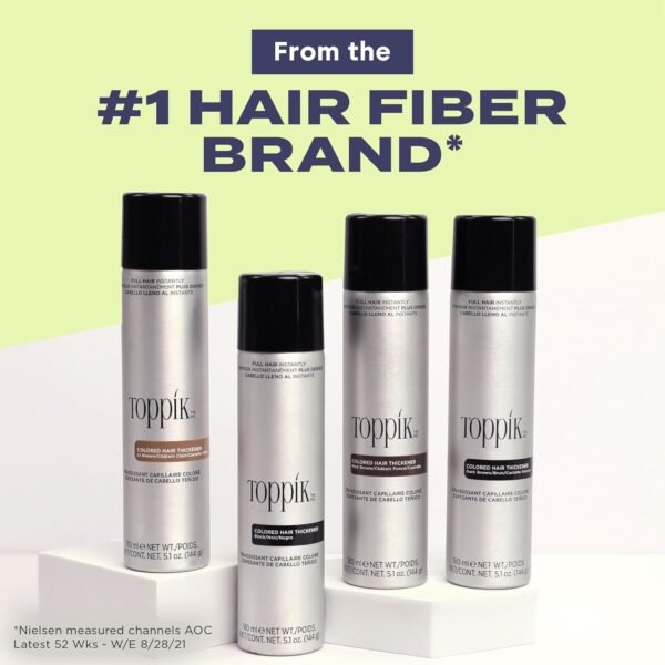 Toppik Colored Hair Thickener, Temporary Hair Color Spray for Root Touchup with Hair Thickening Fibers, 5.1 oz - Image 4
