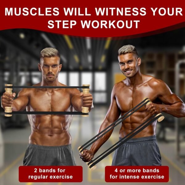 Upgraded Rip Stick - Wooden Rpistick with 6 Elastic Band, Arm Exercise Equipment, Shoulder and Resistance Training, Chest and Core Workout Equipment, Muscle Building Accessories, Home, Gym, Adjustable - Image 7