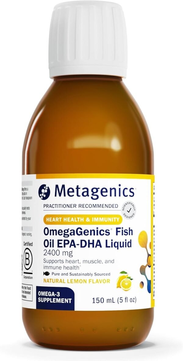 Metagenics OmegaGenics EPA-DHA 2400 - Fish Oil Supplement - Supports Heart Health & Immune Function* - Lemon Flavor - Non-GMO & Gluten-Free - 30 Servings - Image 2