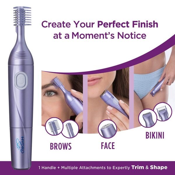 Schick Hydro Silk Perfect Finish Trimmer, 8-in-1 Grooming Kit for Women - Image 5