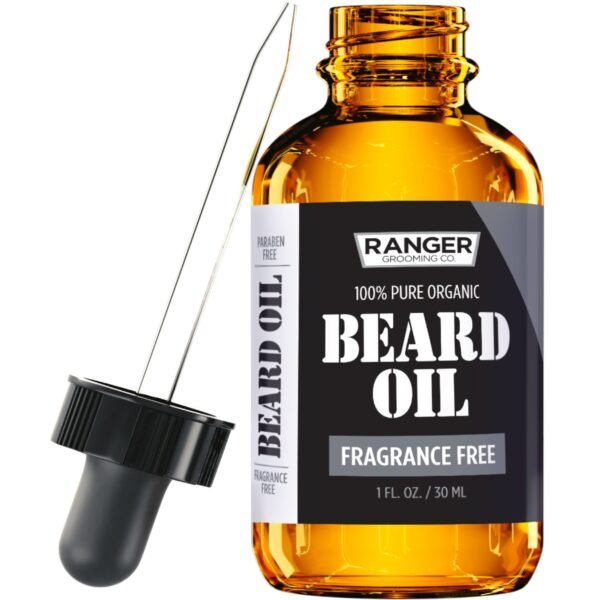 Beard Kit by Ranger Grooming Company by Leven Rose, 100% Organic Natural Fragrance Free Unscented Beard Oil, Boar Bristle Beard Brush, Natural Wood Comb Beard Care Starter Set for Men - Image 4