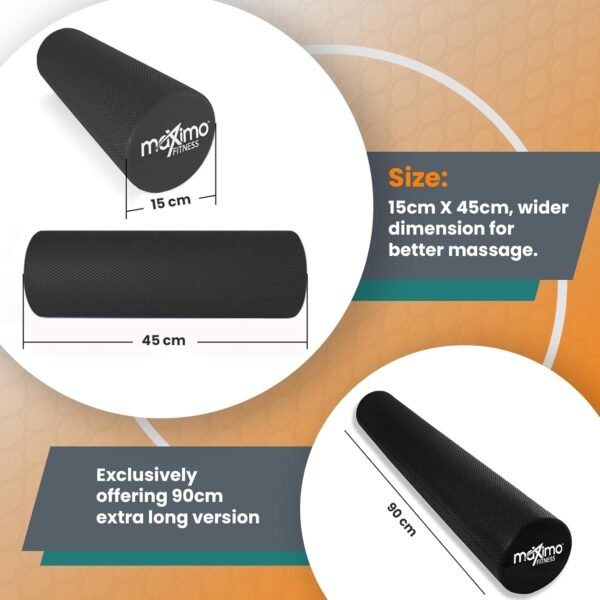 Maximo Fitness Foam Roller - High Density Exercise Roller for Trigger Point Self Massage, Muscle and Back Roller for Fitness, Physical Therapy, Yoga and Pilates, Gym Equipment - Image 5