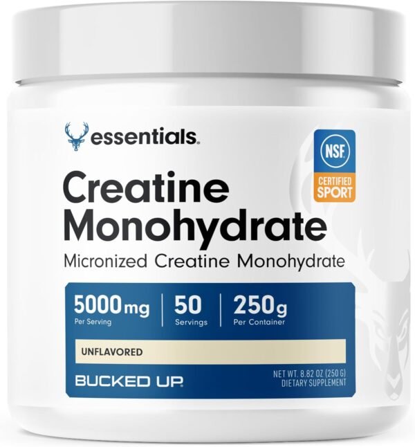 Bucked Up Creatine Monohydrate 250 Grams Micronized Powder, Essentials (50 Servings) - Image 2